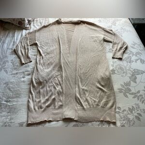 Beryll Beige Cashmere Blend One Size Open Front Cardigan Quiet Luxury Minimalist